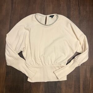 Express Rhinestone Collar Sweater